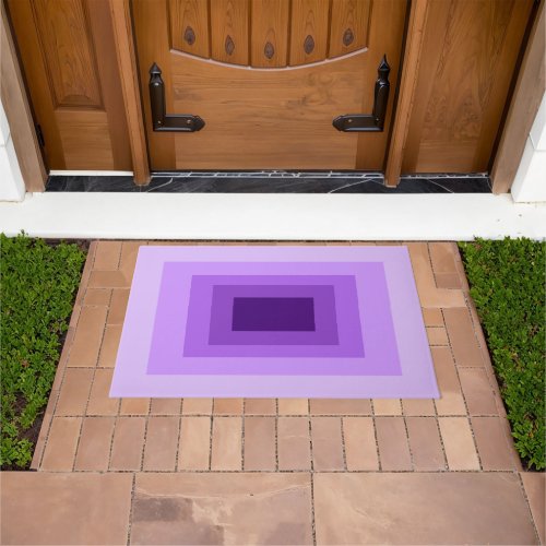 Minimalist Modern Rectangle Geometric Purple Lilac Doormat