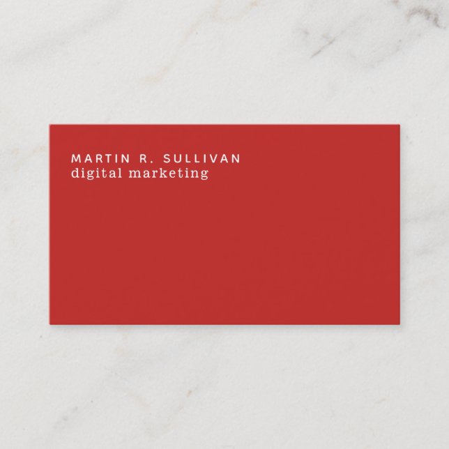 minimalist modern red business card (Front)
