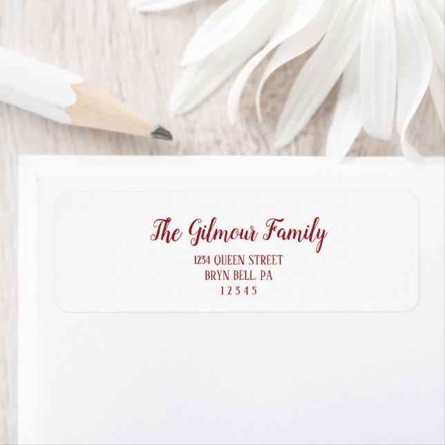 Minimalist Modern|Red Christmas Return Address Label (Insitu)