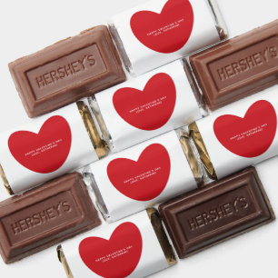 Minimalist modern red heart custom Valentine's Day Hershey's Miniatures