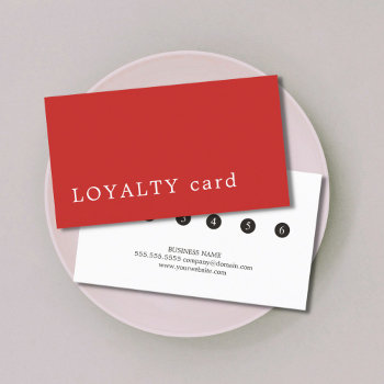 Minimalist Modern Red White Beauty Loyalty by pro_business_card at Zazzle