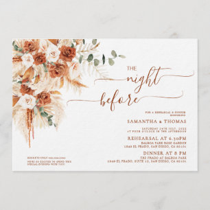 Minimalist Modern Rehearsal Dinner Night Before Invitation