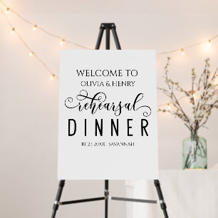 Minimalist Modern Rehearshal Dinner Welcome Sign