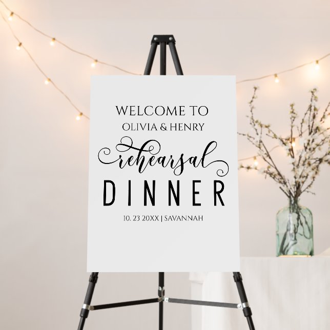 Minimalist Modern Rehearshal Dinner Welcome Sign (In Situ (Stand))