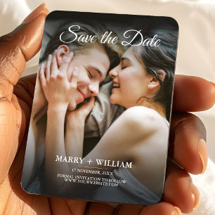 Minimalist Modern Replace Photo Save The Date Magnet