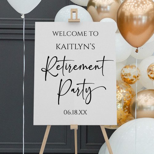 Minimalist Modern Retirement Party Welcome Sign