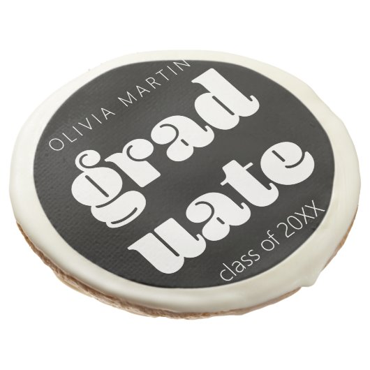 Minimalist modern retro Graduate design with name Sugar Cookie (Angled)