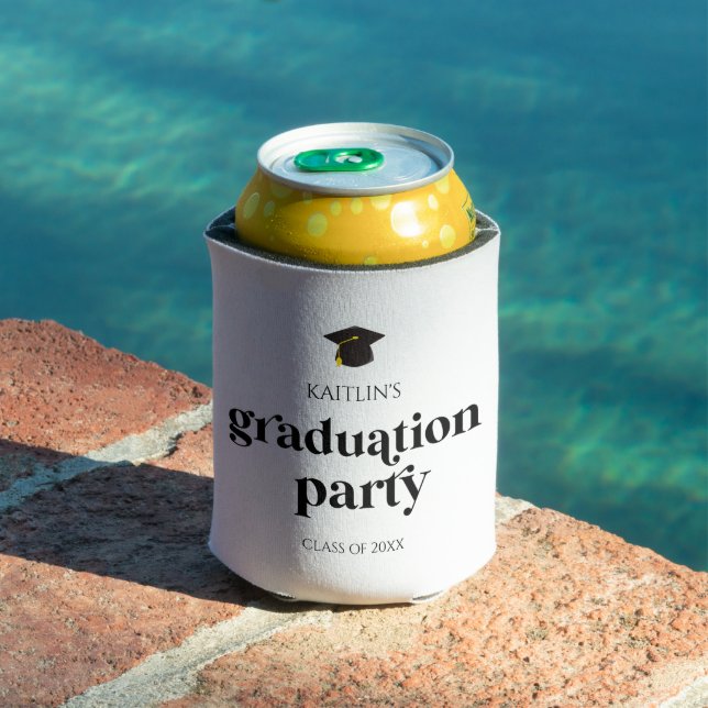 Minimalist Modern Retro Graduation Party Can Cooler (In Situ Pool)