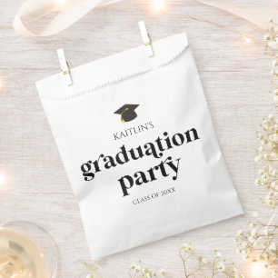 Minimalist Modern Retro Graduation Party Favor Bag