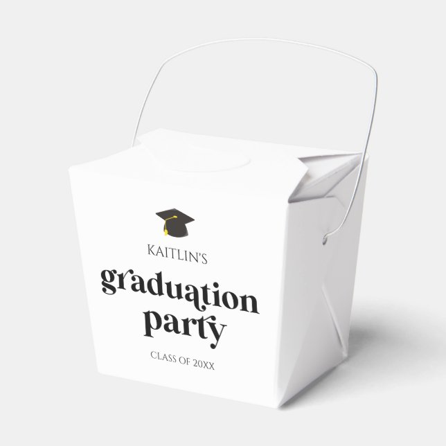 Minimalist Modern Retro Graduation Party Favor Boxes (Front Side)