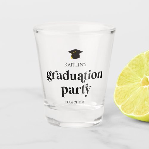 Minimalist Modern Retro Graduation Party Shot Glass