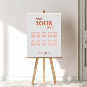 Minimalist Modern Retro Wedding Seating Chart Foam Board