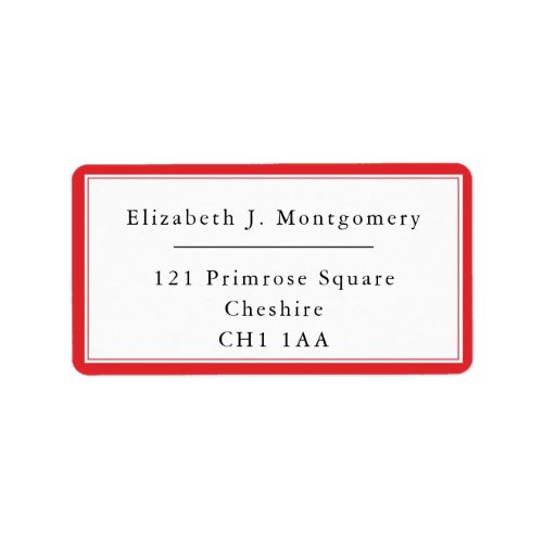 Minimalist Modern Rose Red Return Address Label