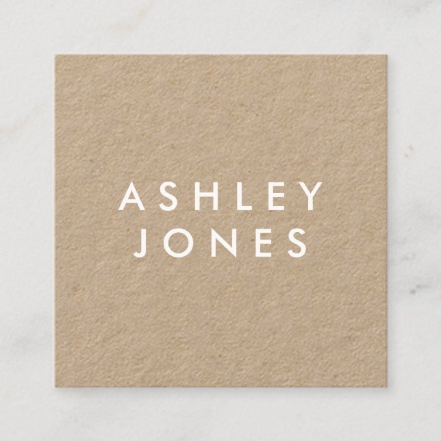 Minimalist Modern Rustic Kraft Business Card (Front)