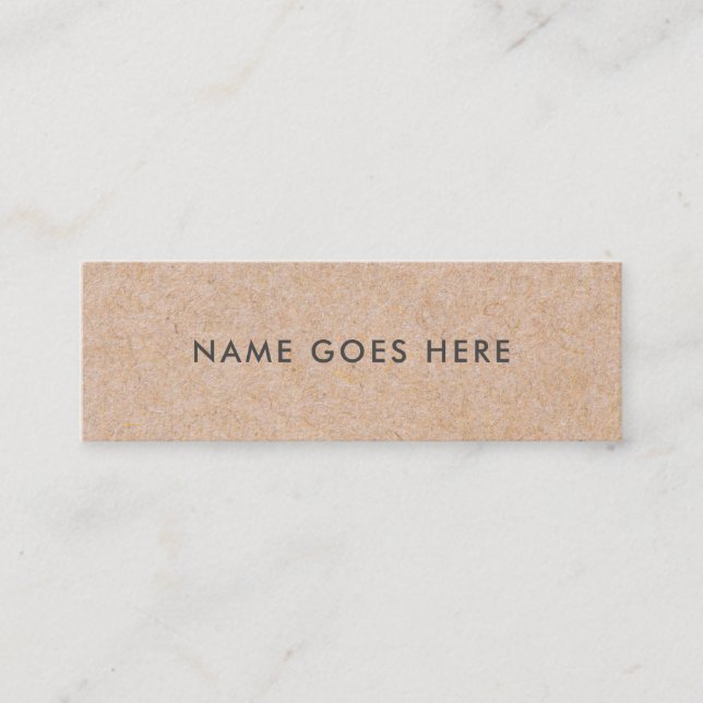 Minimalist Modern Rustic Kraft Mini Business Card (Front)