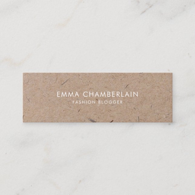 Minimalist Modern Rustic Kraft Paper Business Card (Front)