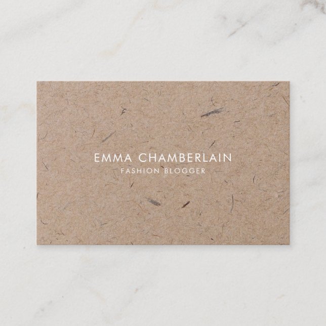 Minimalist Modern Rustic Kraft Paper Business Card (Front)