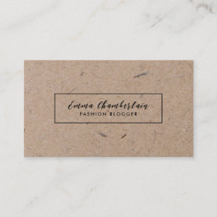 Minimalist Modern Rustic Kraft Paper Business Card