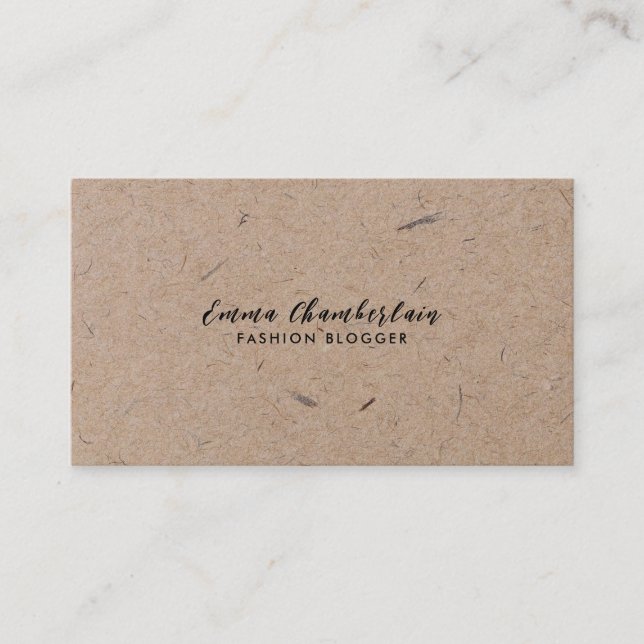 Minimalist Modern Rustic Kraft Paper Business Card (Front)