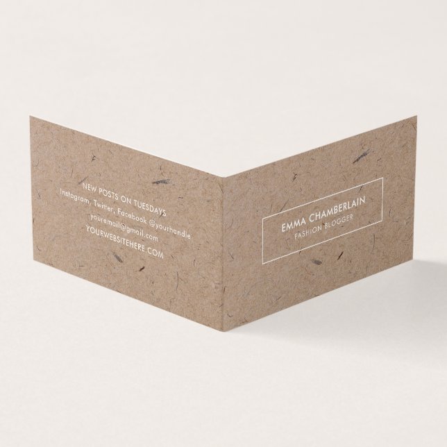 Minimalist Modern Rustic Kraft Paper Business Card (Outside)