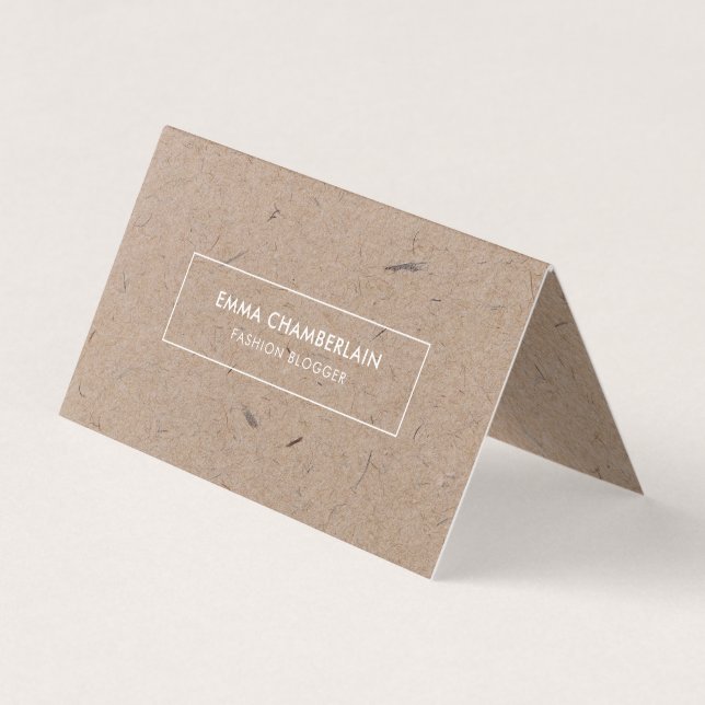 Minimalist Modern Rustic Kraft Paper Business Card (Front)