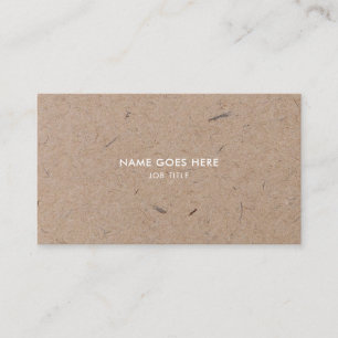 Minimalist Modern Rustic Kraft Paper Business Card