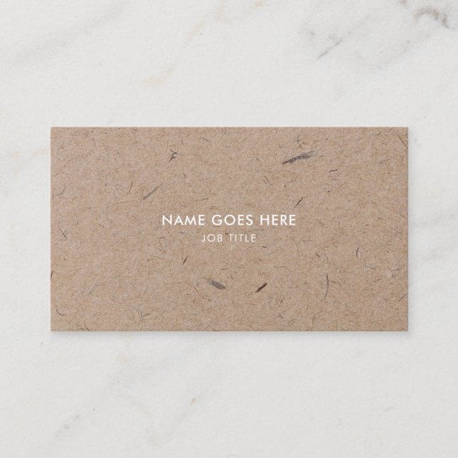 Minimalist Modern Rustic Kraft Paper Business Card (Front)