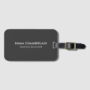 Minimalist Modern Rustic Kraft Paper Eco Black Luggage Tag