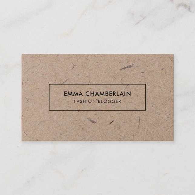 Minimalist Modern Rustic Kraft Paper Enclosure Card (Front)