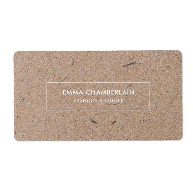 Minimalist Modern Rustic Kraft Paper  Label (Front)