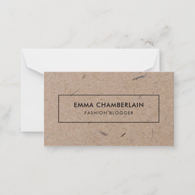 Minimalist Modern Rustic Kraft Paper Note Card (Front)