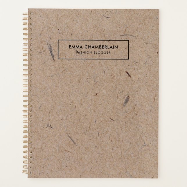Minimalist Modern Rustic Kraft Paper Planner (Front)