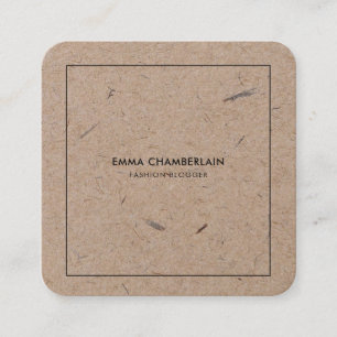Minimalist Modern Rustic Kraft Paper Square Busine Square Business Card