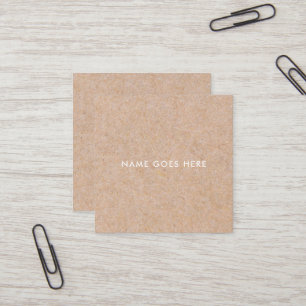 Minimalist Modern Rustic Kraft Square BusinessCard Business Card
