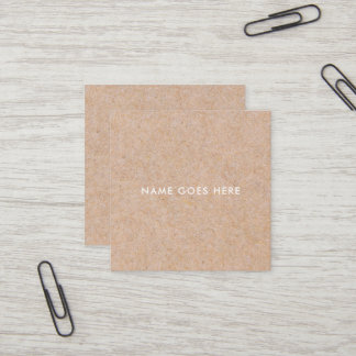 Minimalist Modern Rustic Kraft Square BusinessCard Business Card