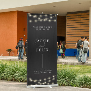 Minimalist Modern Rustic Wedding Welcome Retractable Banner