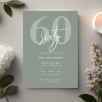 Minimalist Modern Sage 60th Birthday Party