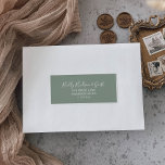 Minimalist Modern Sage Green Guest Address Labels<br><div class="desc">These minimalist modern sage green guest address labels are perfect for a boho wedding. The modern romantic design features classic sage green and white typography paired with a rustic yet elegant calligraphy with vintage hand lettered style. Customizable in any color. Customize each label with the name and address of your...</div>
