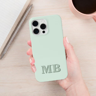 Minimalist Modern Sage Green Initial Monogram iPhone 12 Pro Case