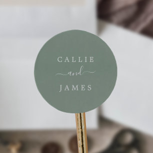 Minimalist Modern Sage Wedding Envelope Seals