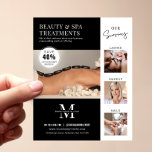 Minimalist Modern Salon Beauty Business Marketing Flyer<br><div class="desc">Minimalist Beauty Business marketing flyer with space for your monogram or logo, services, contact details and a photo collage. This professional spa or salon promotional leaflet makes it easy to advertise your makeup, lashes, brows, nails or any other services and special discount to potential clients. *Photos are placeholders only, you...</div>