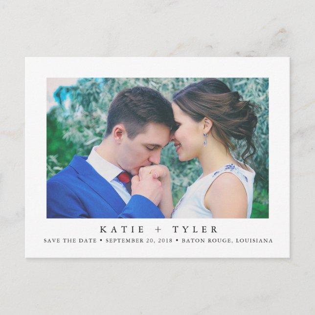 Minimalist Modern Save the Date Announcement Postcard (Front)