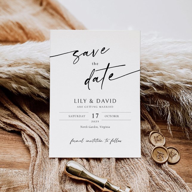 Minimalist Modern Save the Date Card Template  (Creator Uploaded)