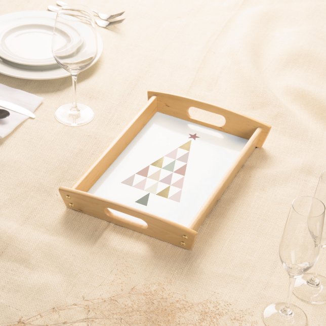 Minimalist Modern Scandi Simple Christmas Tree Serving Tray (Front)
