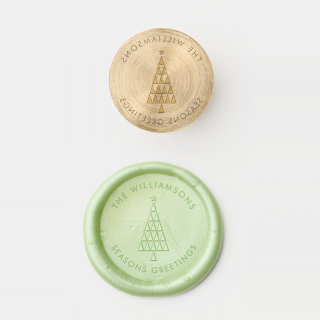 Minimalist Modern Scandi Simple Christmas Tree Wax Seal Stamp (Stamped)