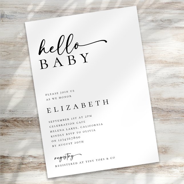 Minimalist Modern Script Baby Shower Invitation (Creator Uploaded)