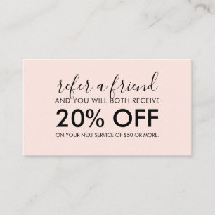Minimalist Modern Script Blush Pink Referral