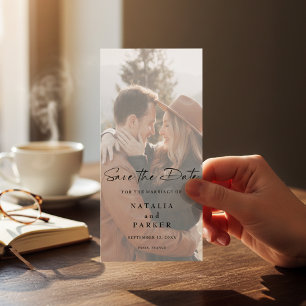 Minimalist Modern Script Bookmark Photo  Save The Date