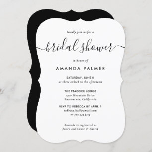 Minimalist Modern Script Bridal Shower Invitations