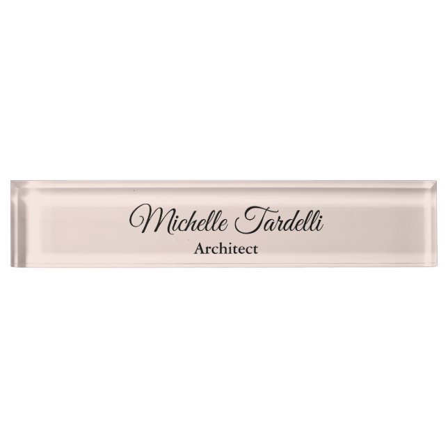 Minimalist Modern Script Calligraphy Desk Name Plate (Front)
